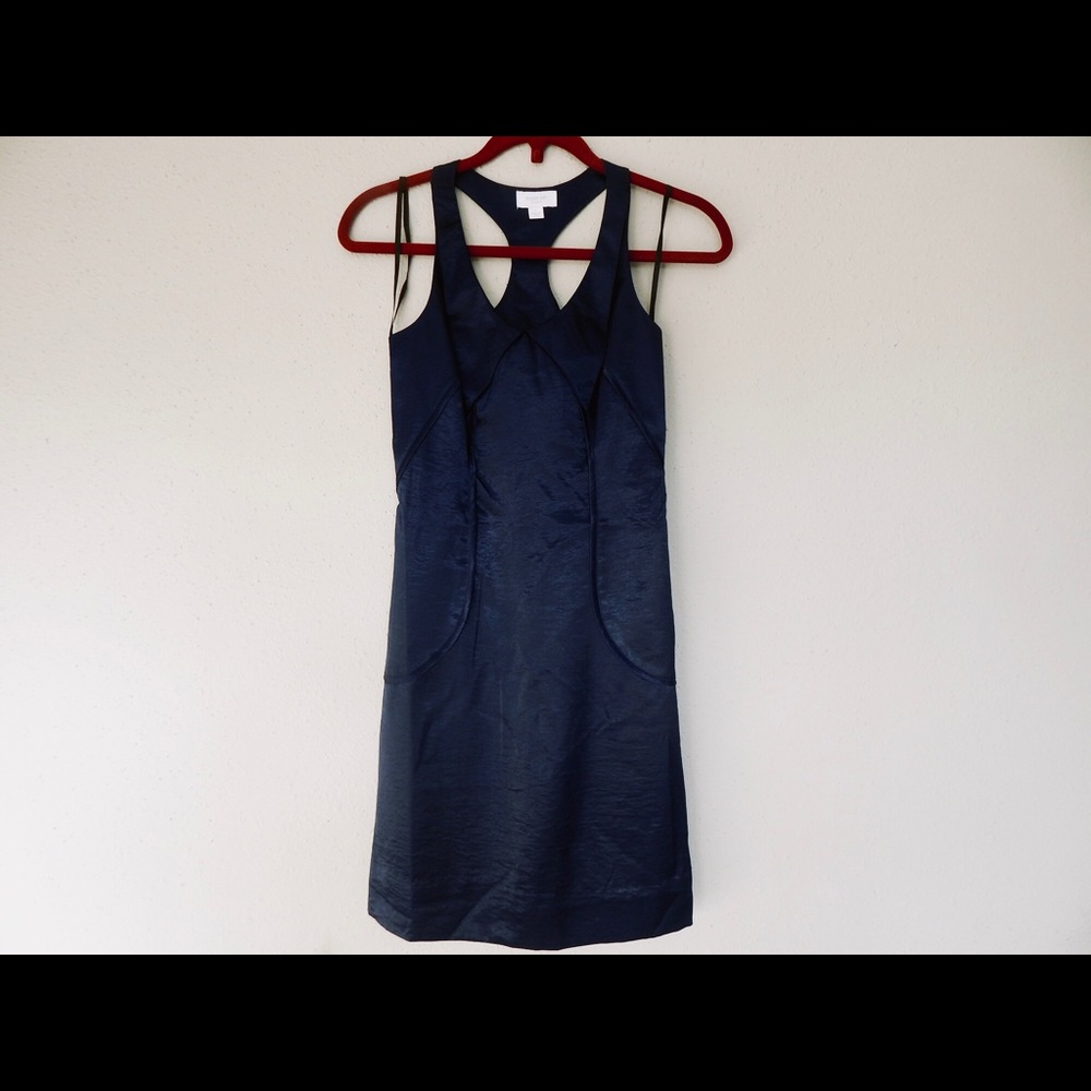 New Navy Blue Body Con Racer Back cocktail Dress 1